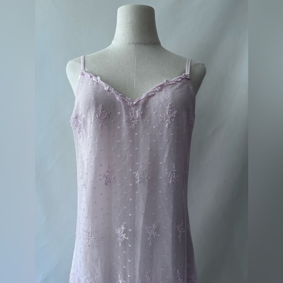 Flora Light Pink Lace Overlay Embroidered Appliqué Chemise Lingerie - Picture 4 of 13
